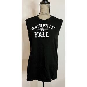 Nashville Ya’ll Tennessee Women's Music City USA Tank Top T-Shirt Size Med Black